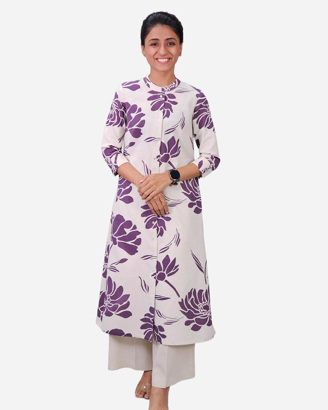 Princess Cut Kurti Farma - A-Line with Collar - 3/4th Sleeve