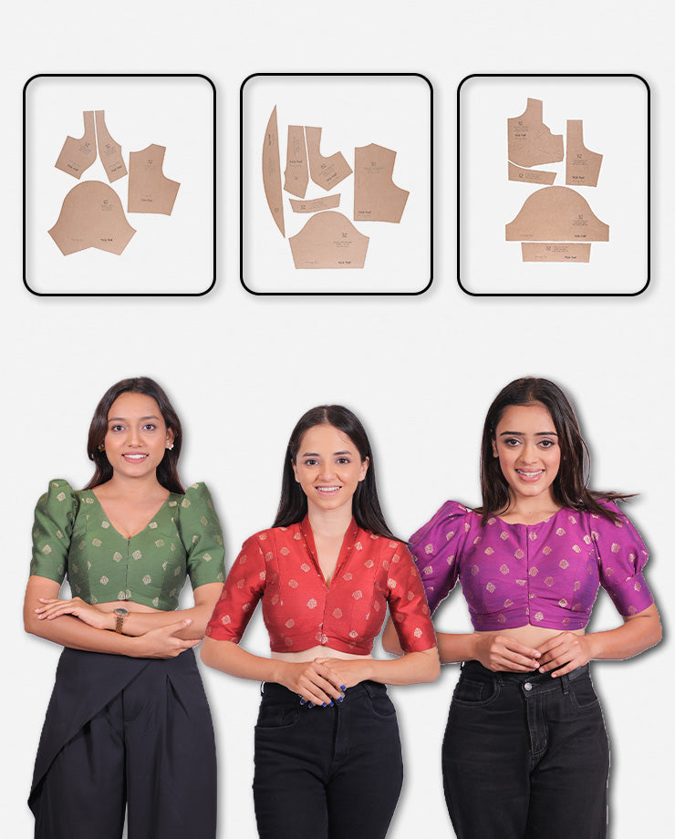 Straight Dart - Shawl Collar - Fourtucks Blouse Farma