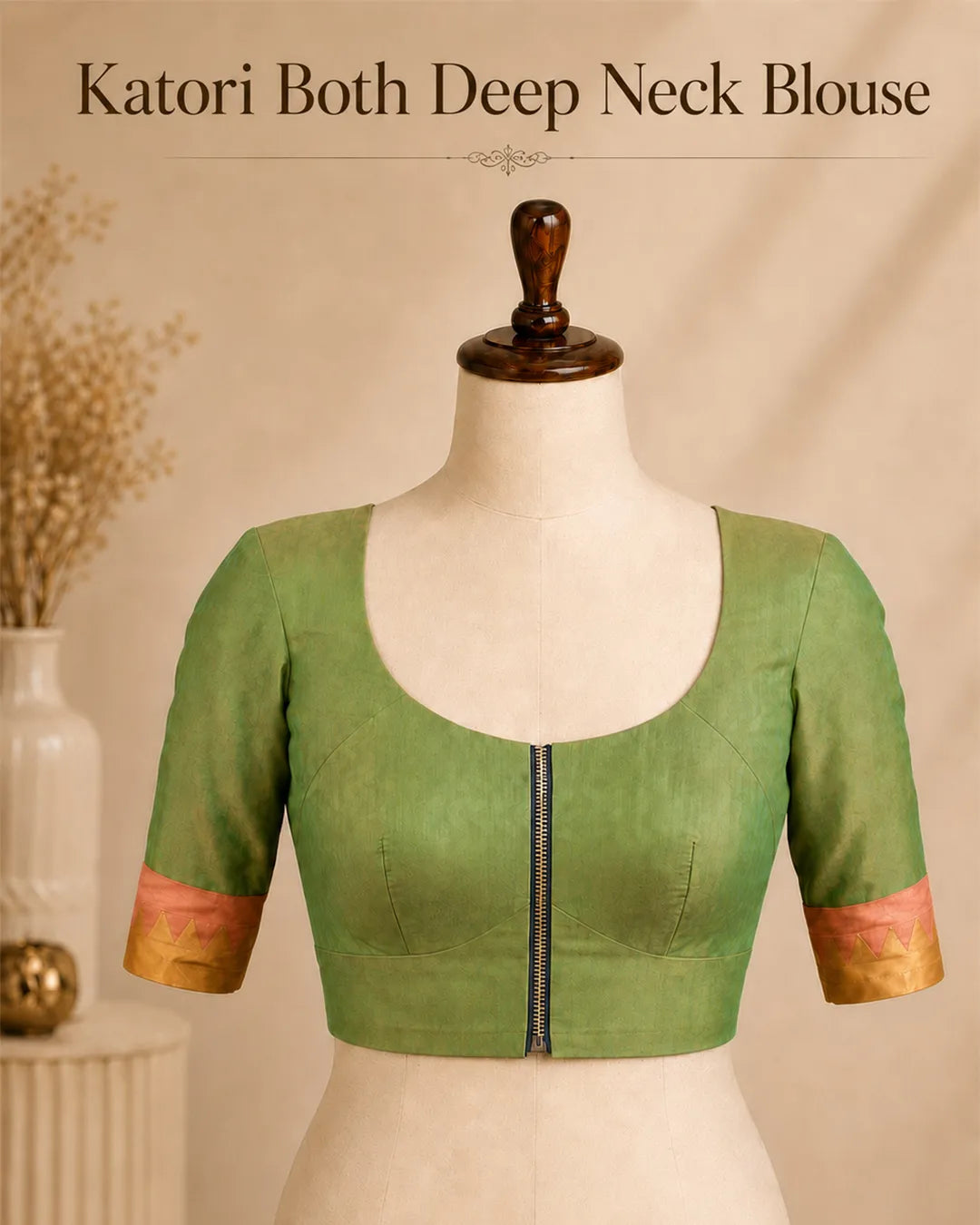 Katori Blouse Farma - Both Deep Neck - Elbow Sleeve
