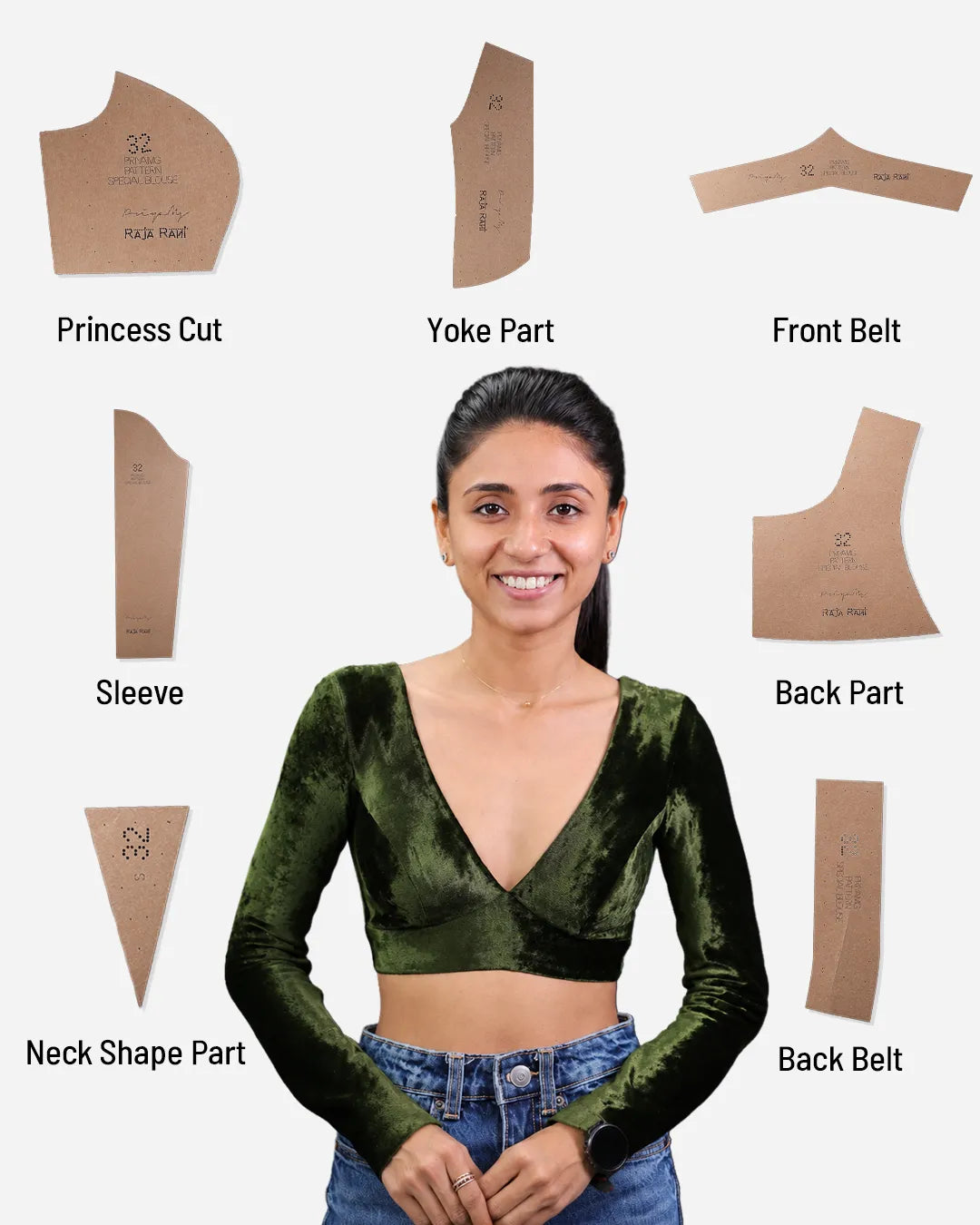 PriyaMG Special Blouse Farma - Both Deep Neck - Full Sleeve