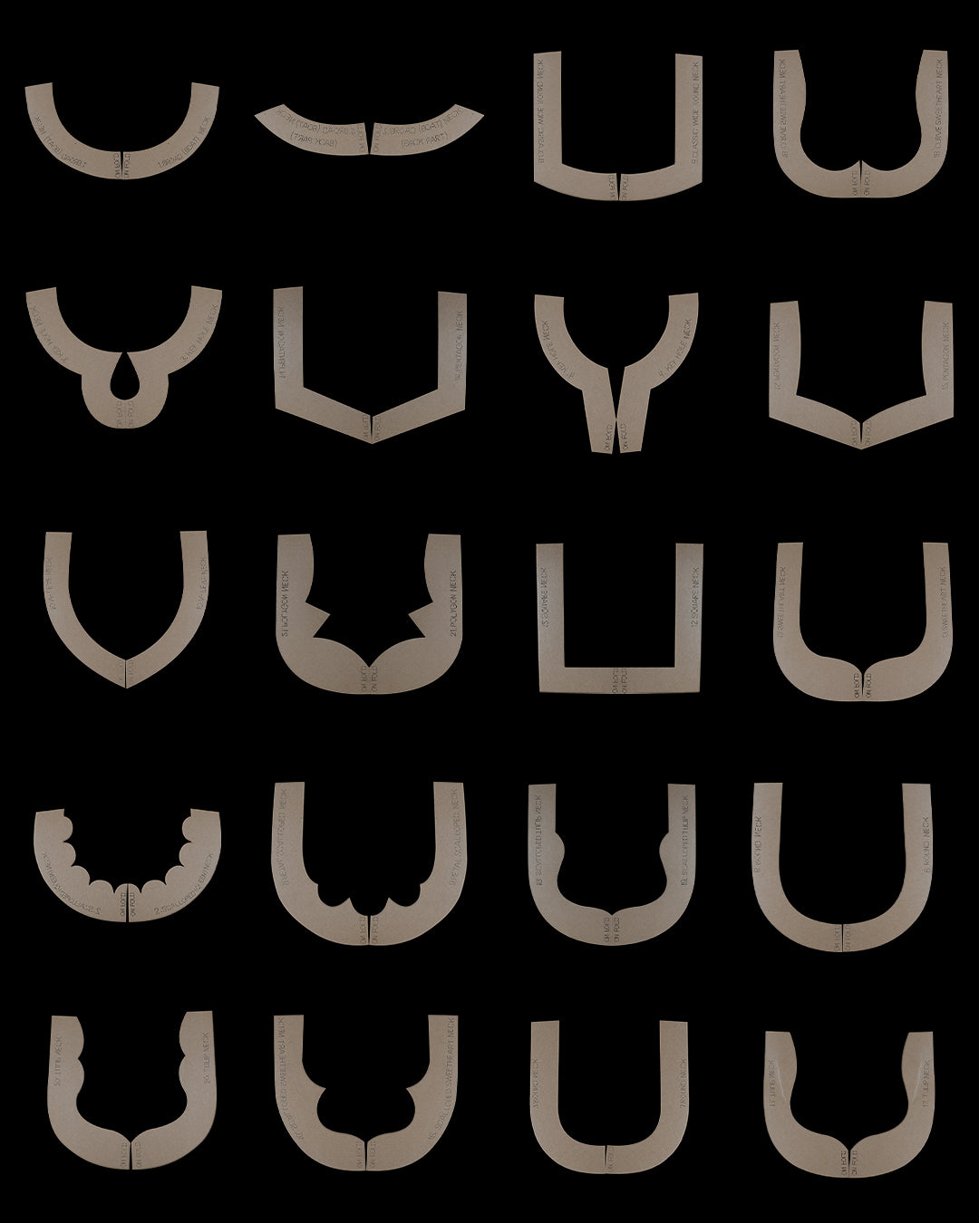 21-Neck Shape Farma Pattern Set - Complete Blouse Neck Collection