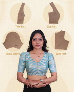 Straight Dart - Deep & Pack Neck Puff Sleeve Blouse Farma (Sizes 28-44)