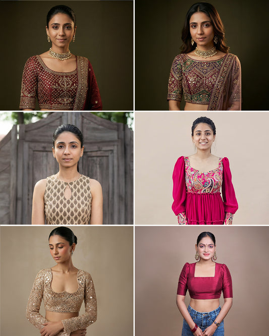 21-Neck Shape Farma Pattern Set - Complete Blouse Neck Collection