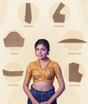 Straight Dart With Belt - Shawl Collar - Elbow Sleeve Farma (Sizes 28-44)