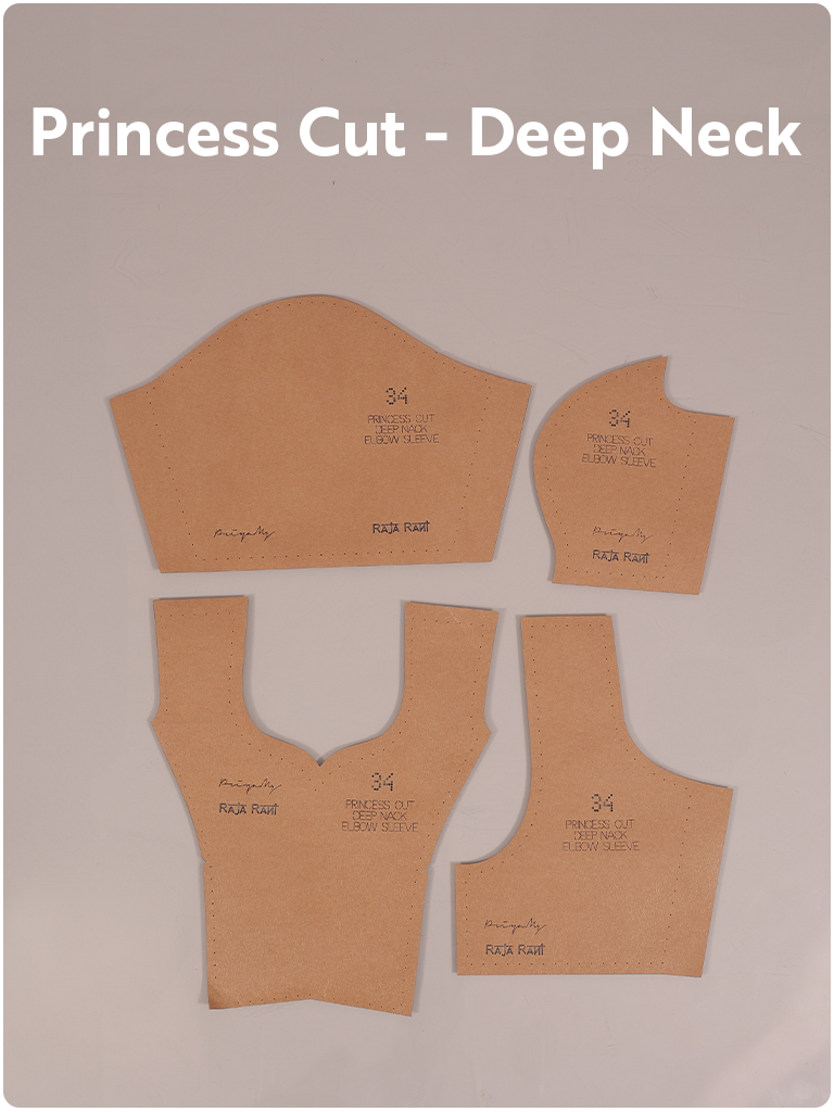 Princess Cut - Deep Neck - Elbow Sleeve Farma (Size 28-44)