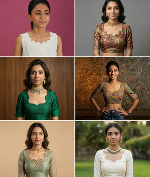 21-Neck Shape Farma Pattern Set - Complete Blouse Neck Collection