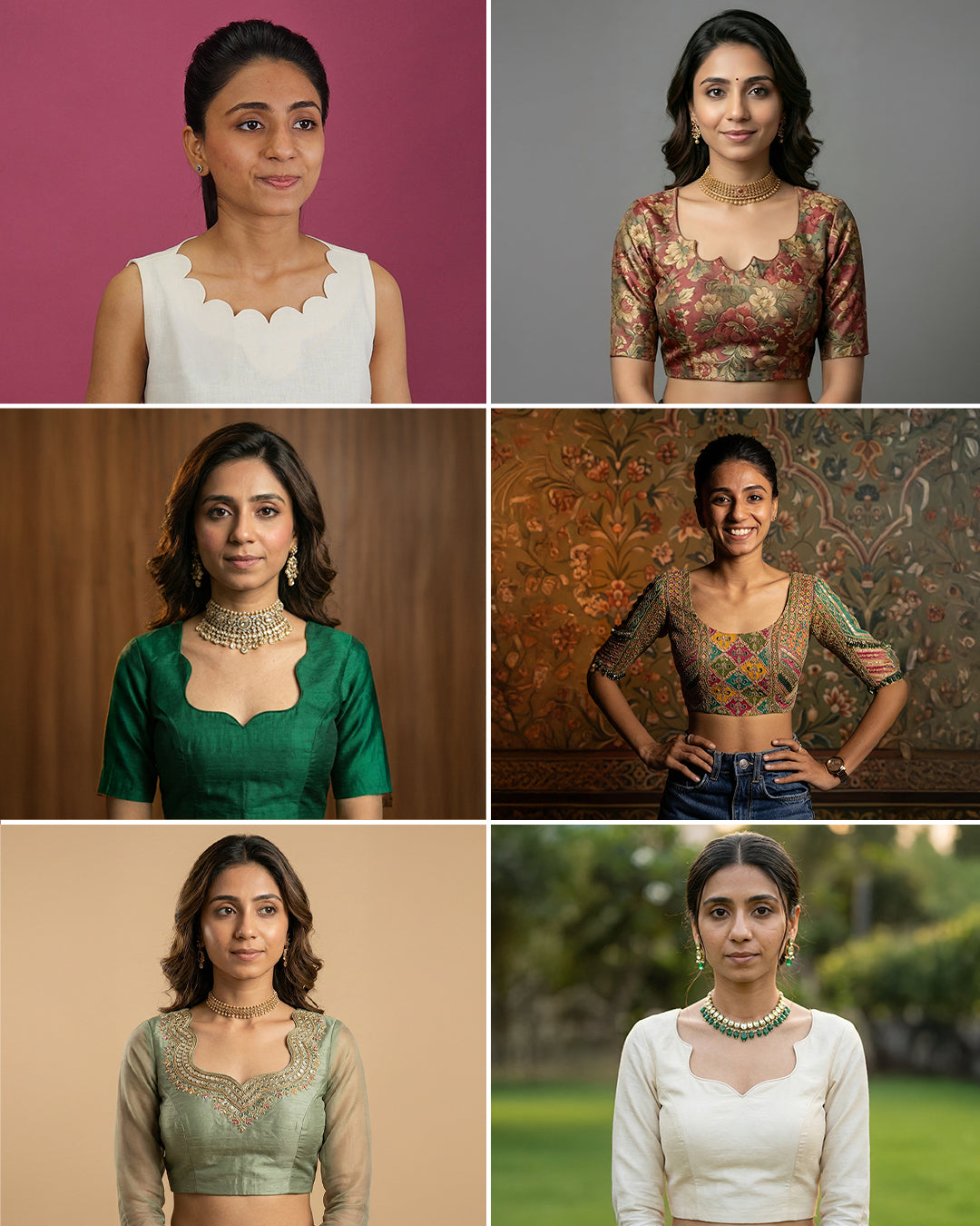 21-Neck Shape Farma Pattern Set - Complete Blouse Neck Collection