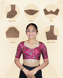 Heritage Blouse - Deep Neck - Elbow Sleeve Farma (Size 28-44)