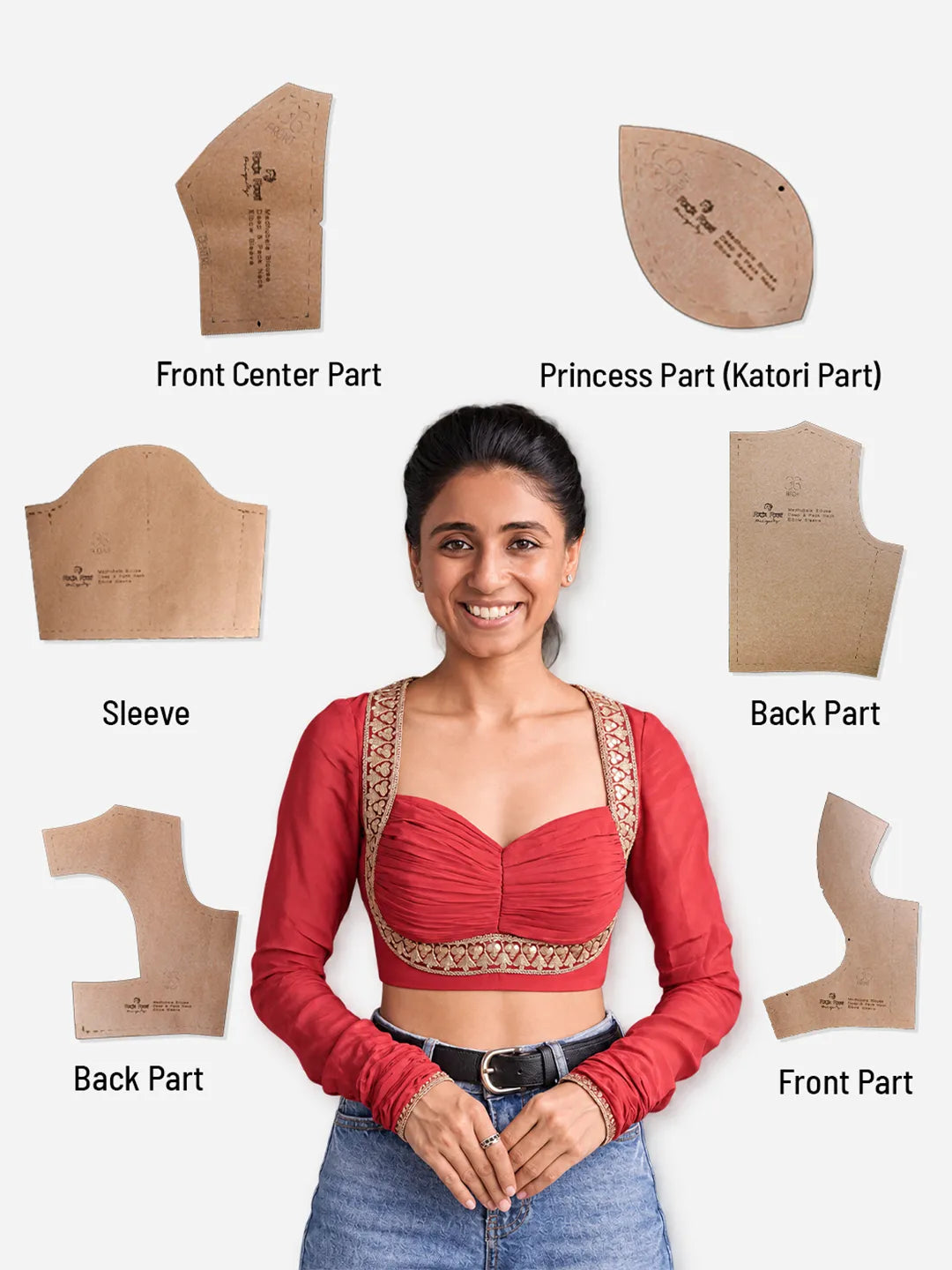 Madhubala Blouse Farma - Deep & Pack Neck - Elbow Sleeve
