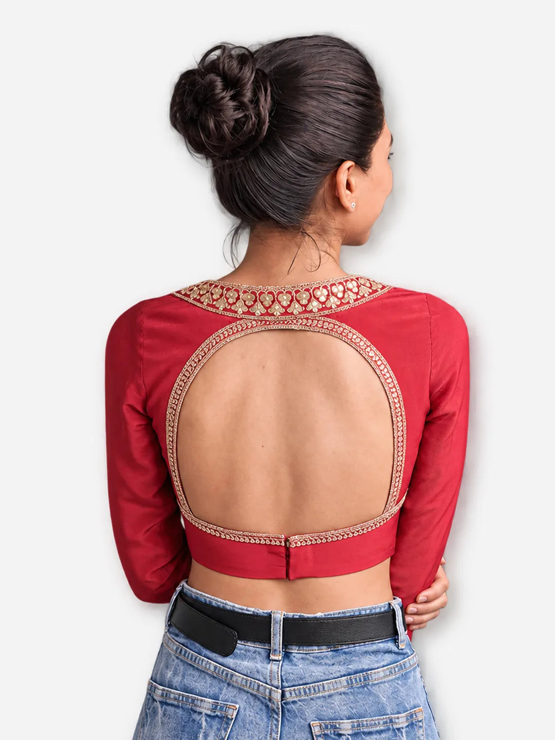 Madhubala Blouse Farma - Deep & Pack Neck - Elbow Sleeve