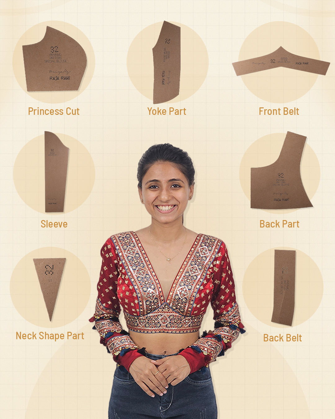 PriyaMG Special Pattern Blouse Farma (Size 28-44)