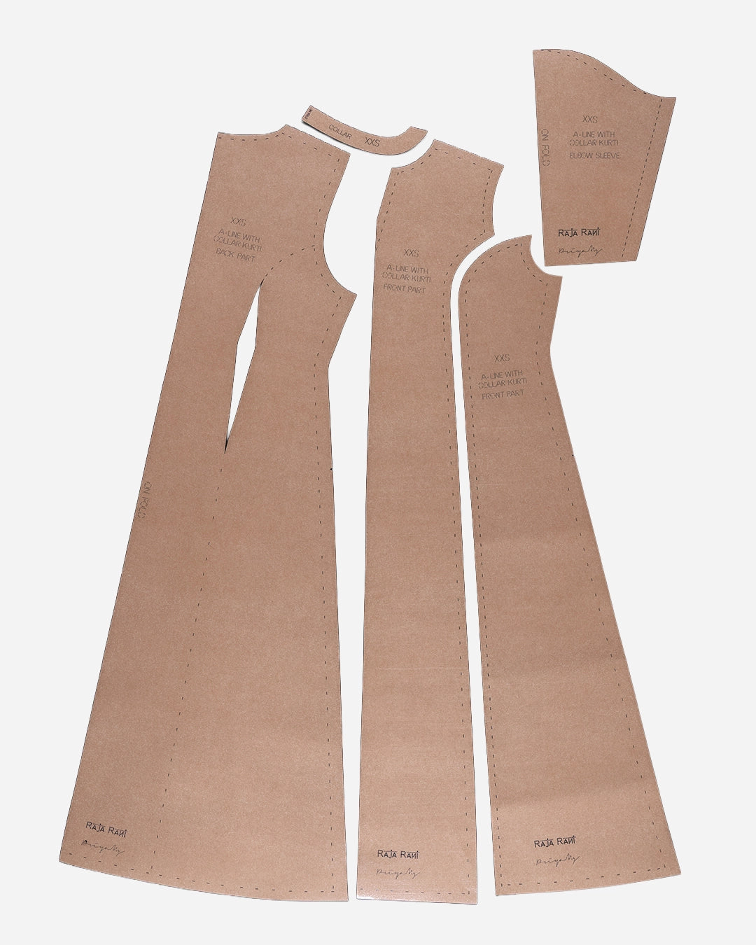 Princess Cut Kurti Farma - A-Line with Collar - 3/4th Sleeve