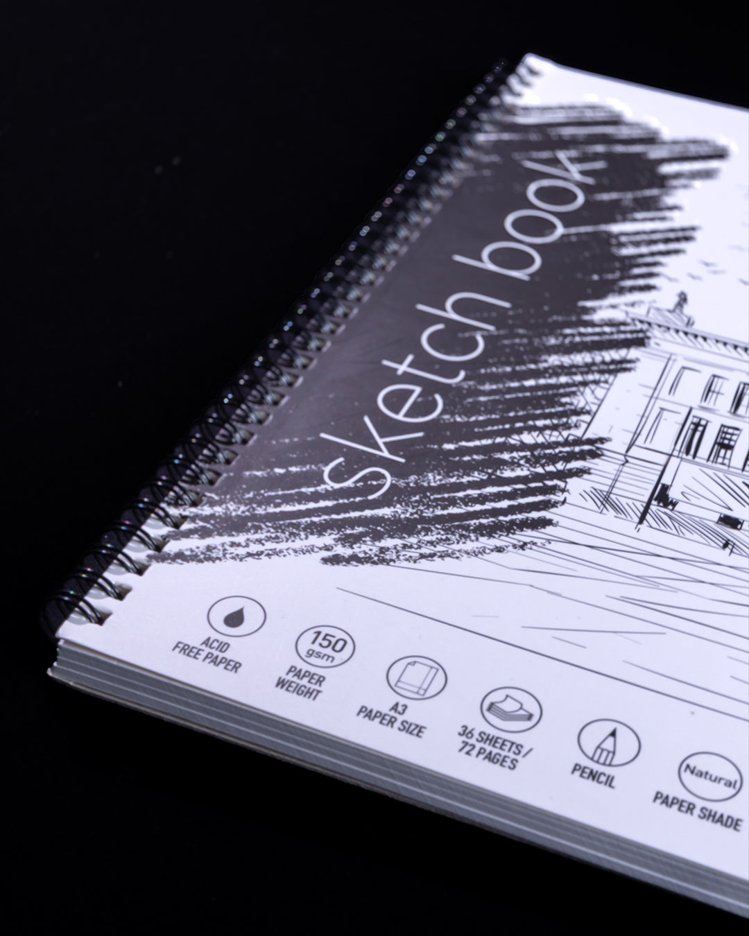 Sketch Book With Spiral  Bound 150 GSM