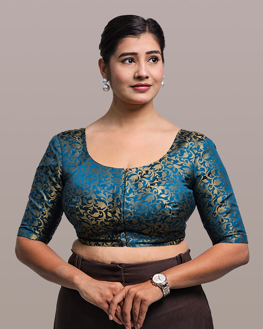 Katori Blouse - Both Side Deep Neck - Elbow Sleeve Farma (Sizes 30-44)