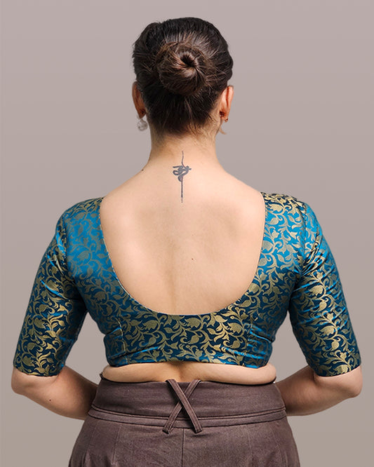 Katori Blouse - Both Side Deep Neck - Elbow Sleeve Farma (Sizes 30-44)