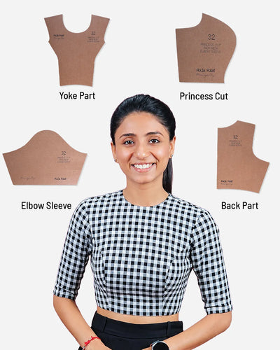 Princess Cut Blouse Farma - Both Pack Neck - Elbow Sleeve