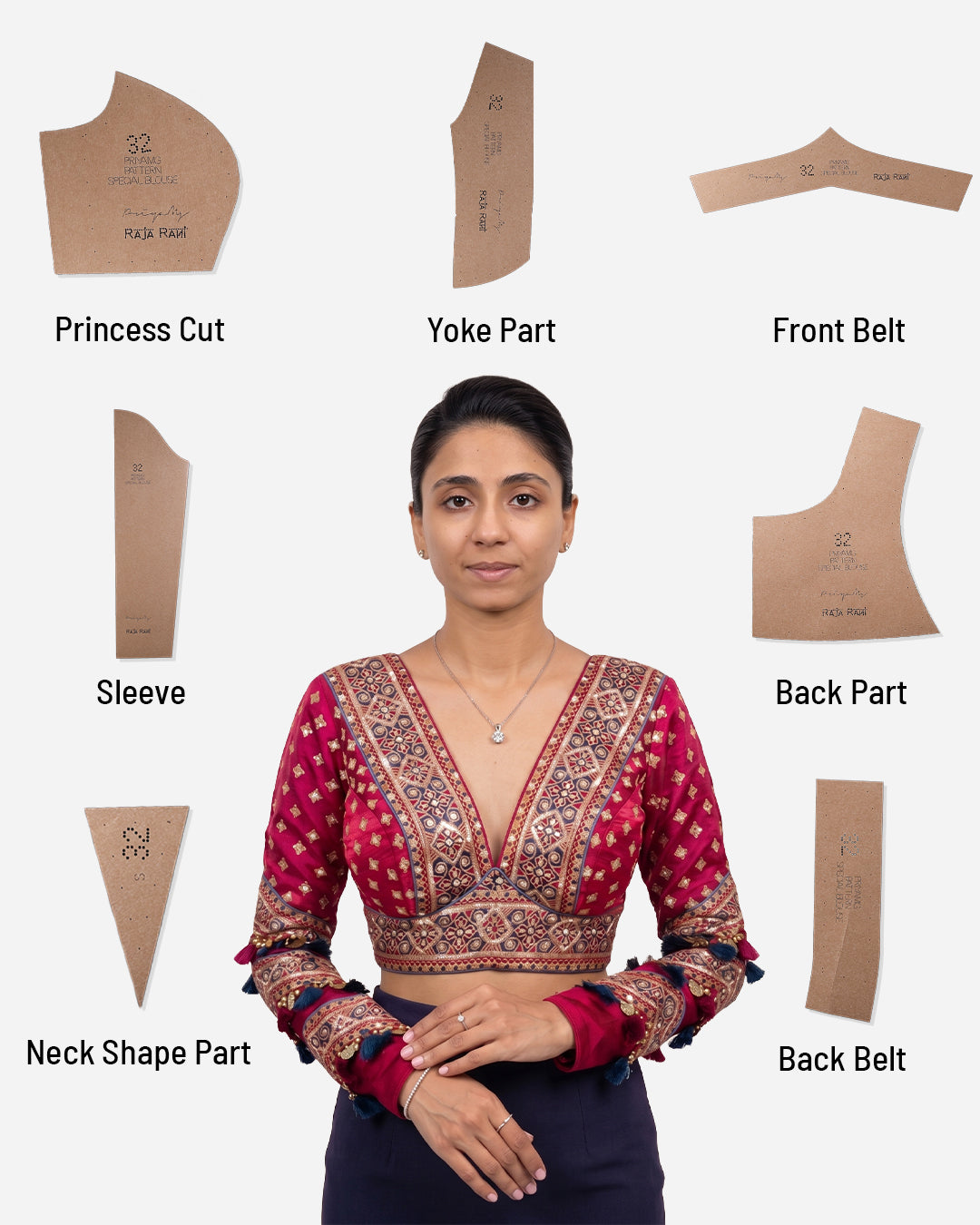 PriyaMG Special Blouse Farma - Both Deep Neck - Full Sleeve