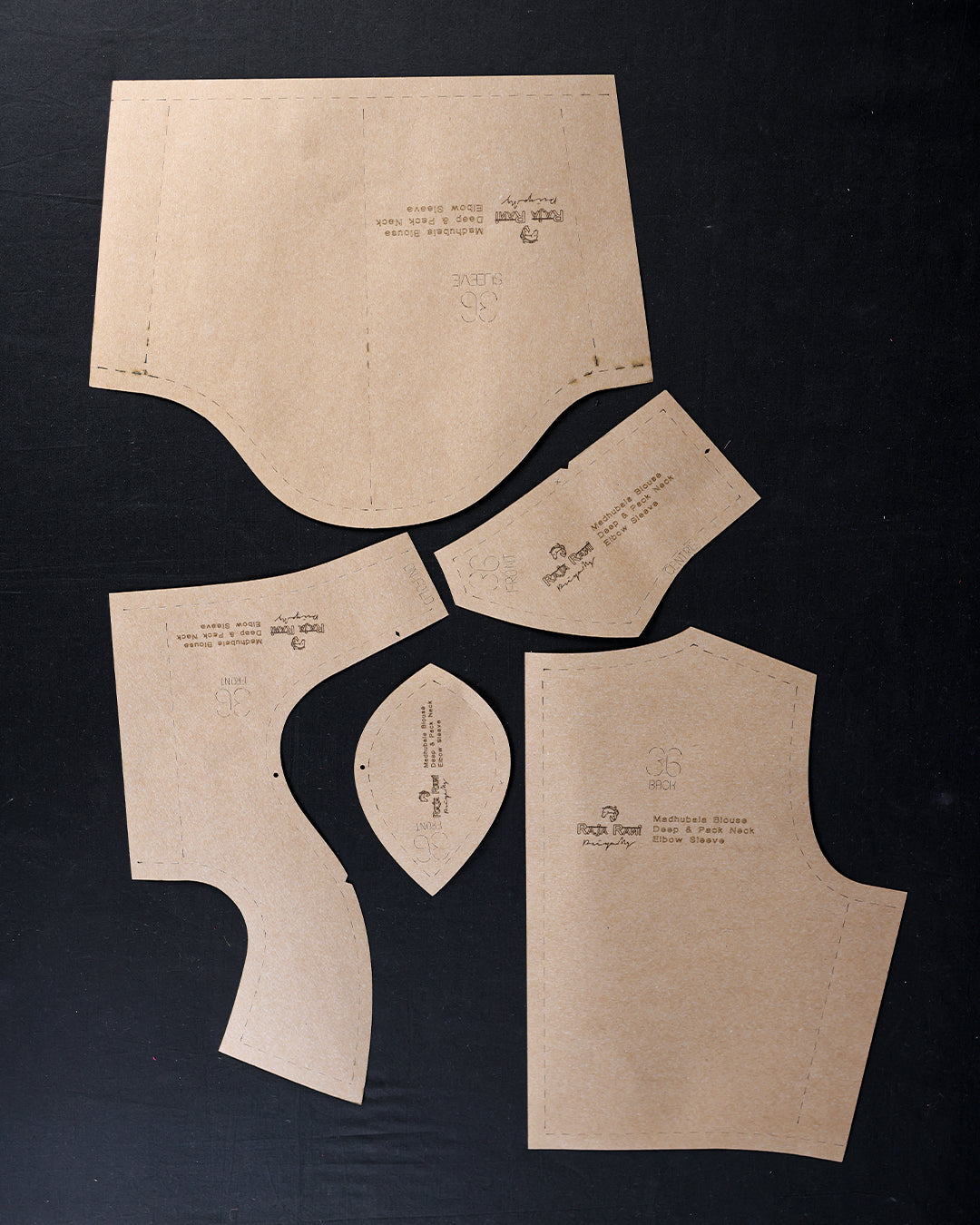 Madhubala Blouse - Deep & Pack Neck - Elbow Sleeve (Sizes 30 to 50)