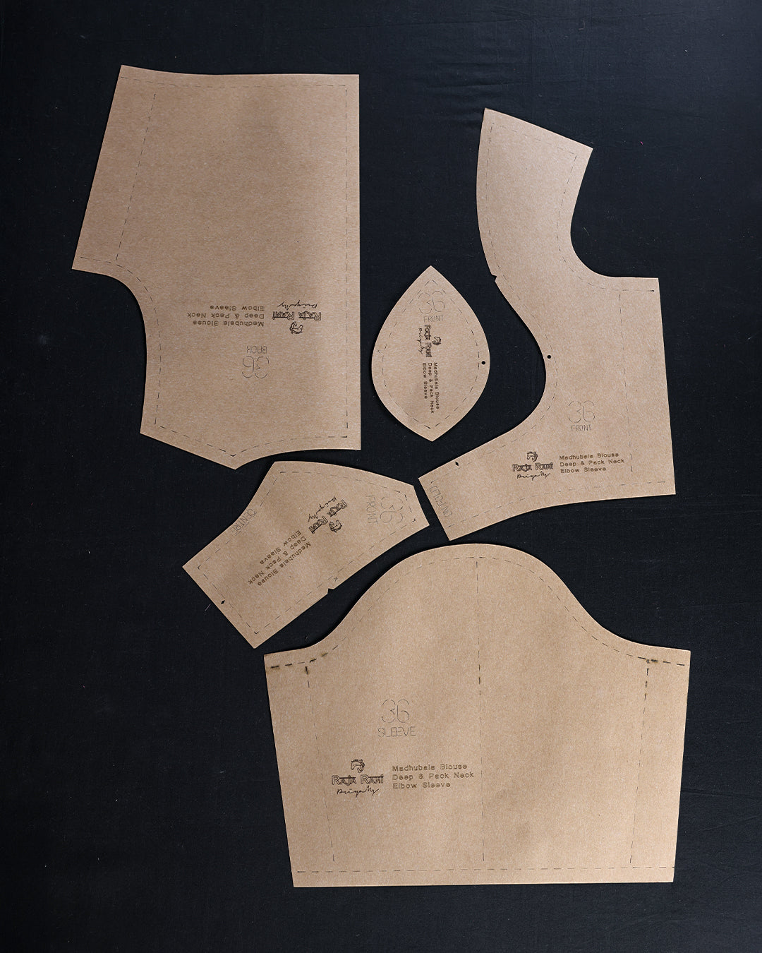 Madhubala Blouse - Deep & Pack Neck - Elbow Sleeve (Sizes 30 to 50)