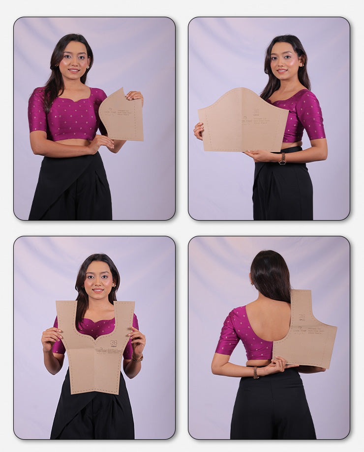 Princess Cut Pack Neck - Deep Neck - Heritage Blouse Farma Combo