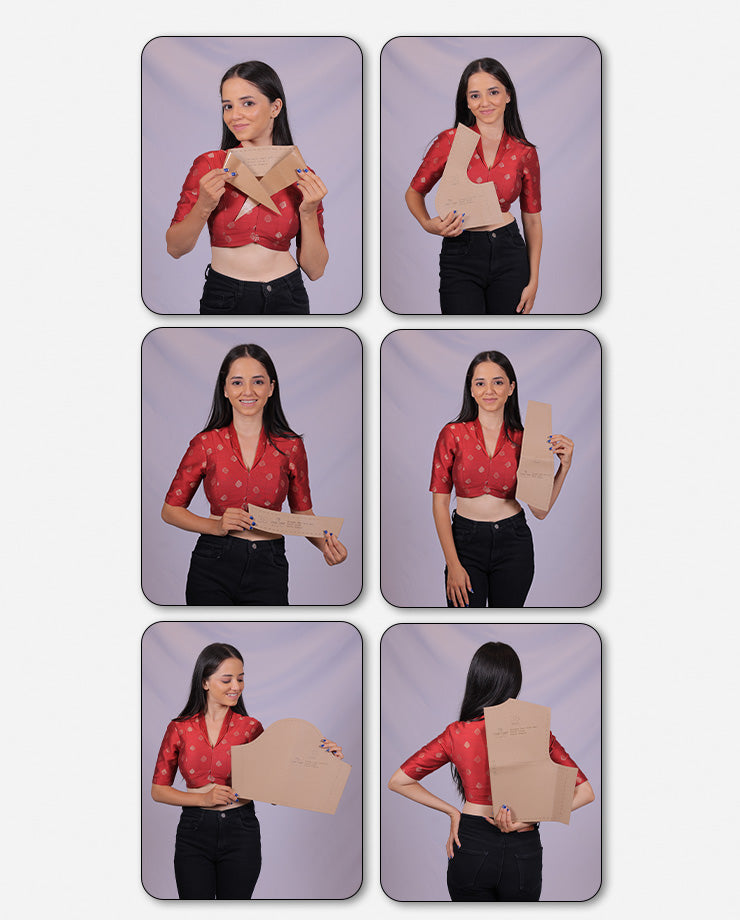 Straight Dart - Shawl Collar - Fourtucks Blouse Farma