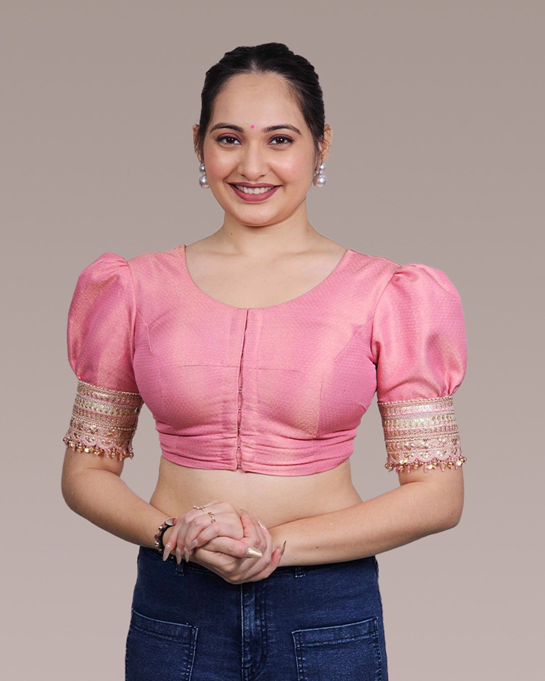 Fourtucks With Belt, Boat & Deep Neck, Puff Sleeve With Belt Farma