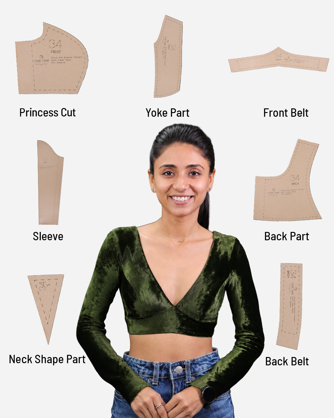PriyaMG Special Blouse Farma - Both Deep Neck - Full Sleeve