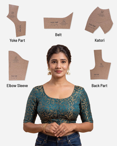 Katori Blouse Farma  - Both Deep Neck - Elbow Sleeve