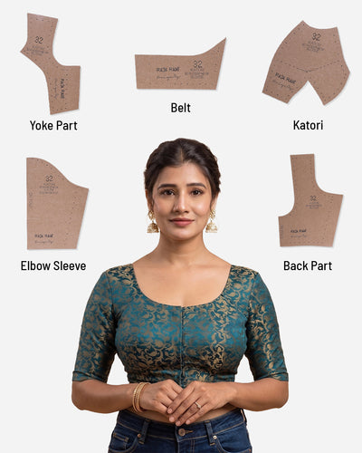 Katori Blouse Farma  - Both Deep Neck - Elbow Sleeve