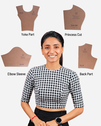 Princess Cut Blouse Farma - Both Pack Neck - Elbow Sleeve