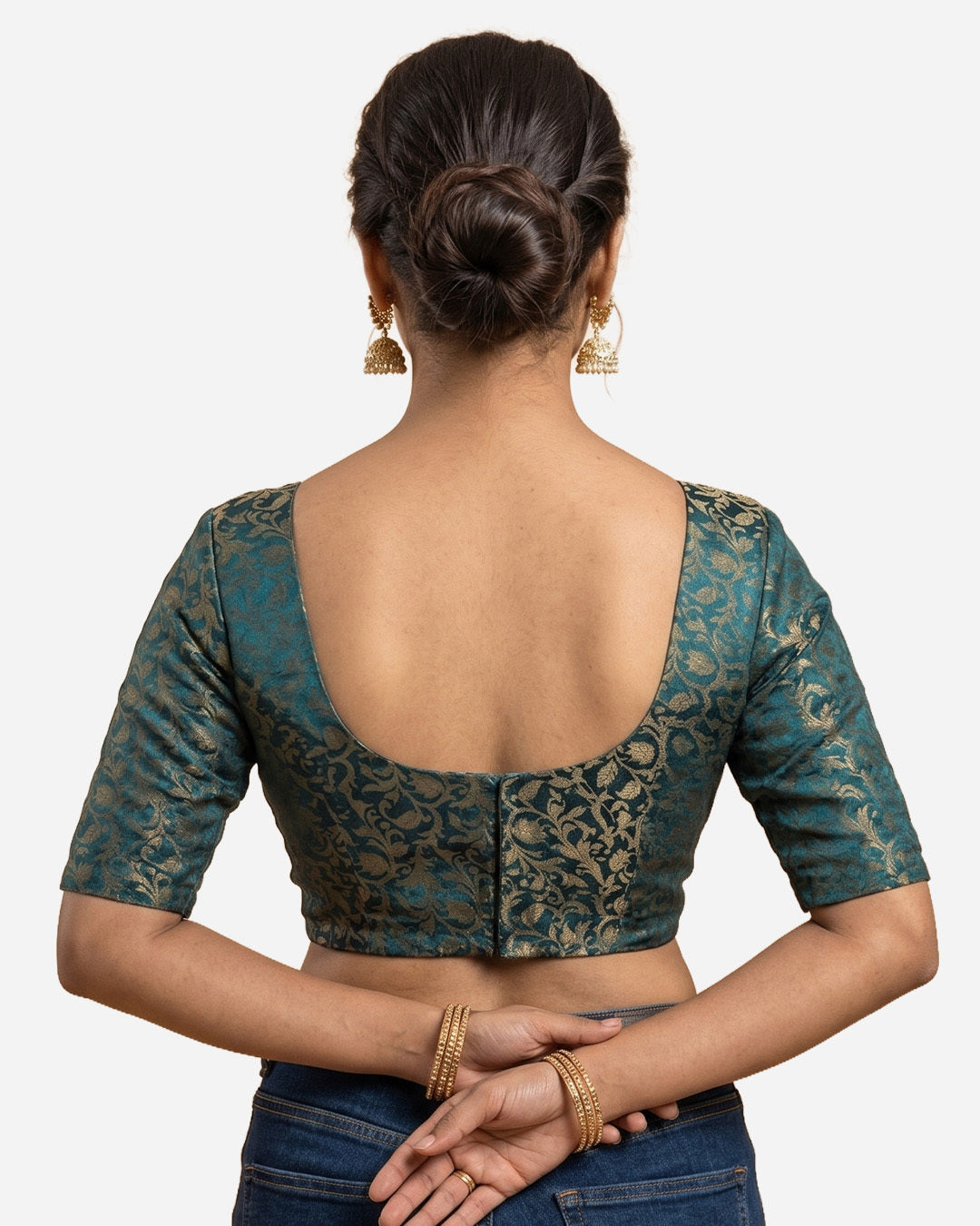 Katori Blouse Farma  - Both Deep Neck - Elbow Sleeve