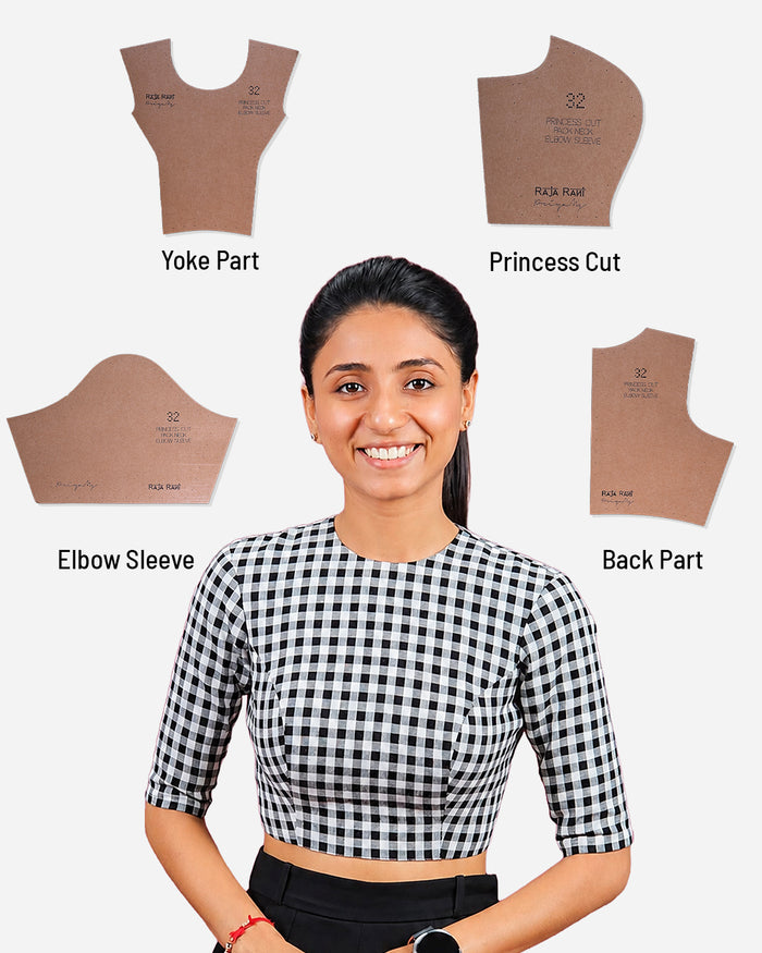 Princess Cut Blouse Farma - Both Pack Neck - Elbow Sleeve