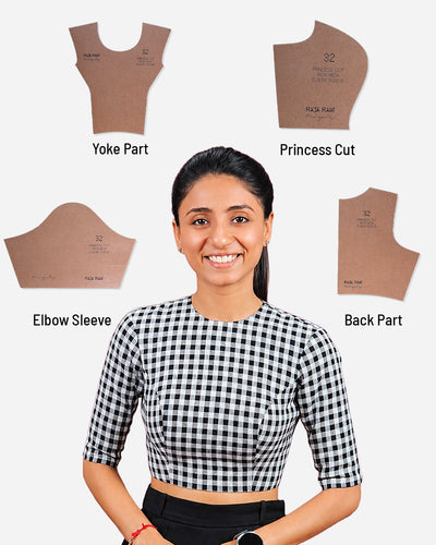 Princess Cut Blouse Farma - Both Pack Neck - Elbow Sleeve